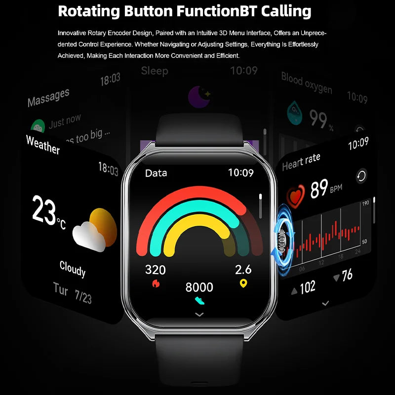 Ultra Slim Smart Watch 1.96" AMOLED 360*360 HD Pixel Display