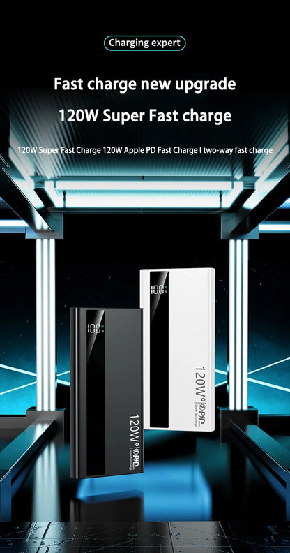 500000mAh 120W Power Bank Portable Power Bank With LED Digital Display