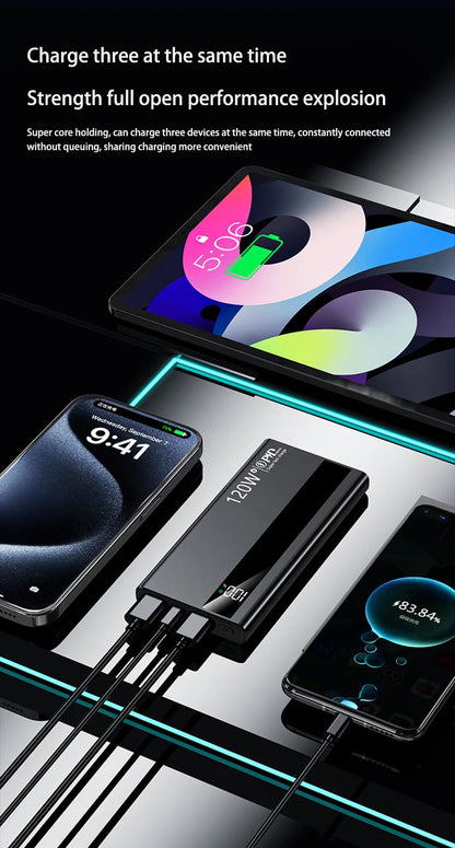 500000mAh 120W Power Bank Portable Power Bank With LED Digital Display