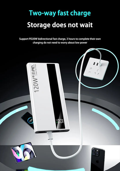 500000mAh 120W Power Bank Portable Power Bank With LED Digital Display