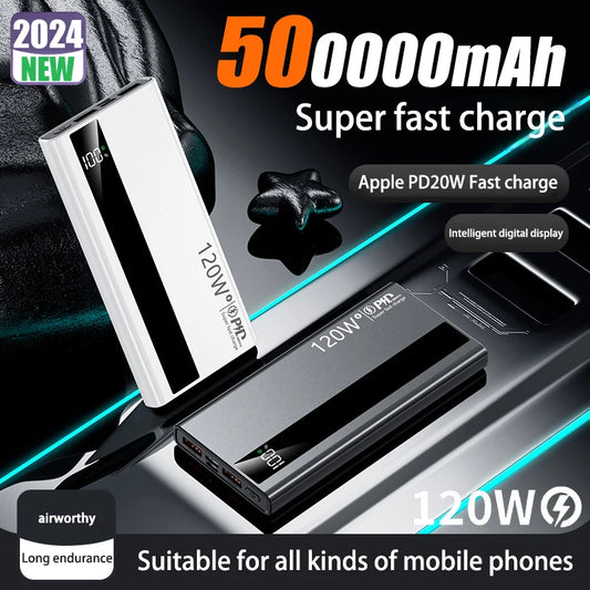 500000mAh 120W Power Bank Portable Power Bank With LED Digital Display