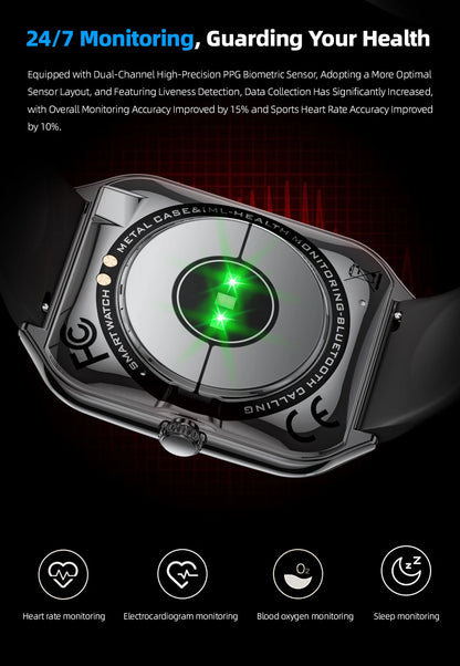 Ultra Slim Smart Watch 1.96" AMOLED 360*360 HD Pixel Display