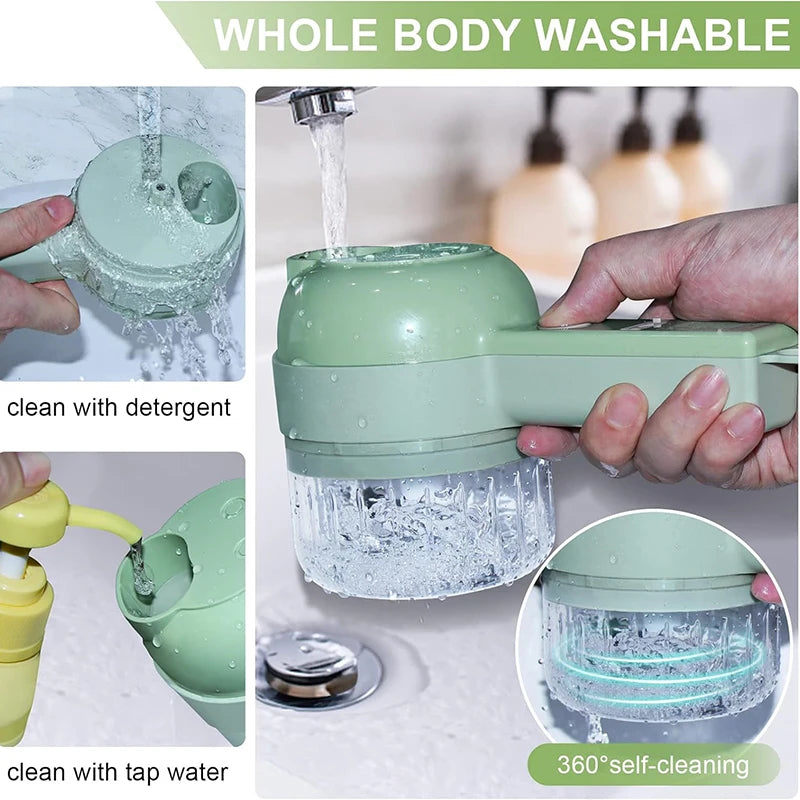 5-in-1 Electric Vegetable Cutter, Portable and Rechargeable