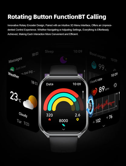 Ultra Slim Smart Watch 1.96" AMOLED 360*360 HD Pixel Display