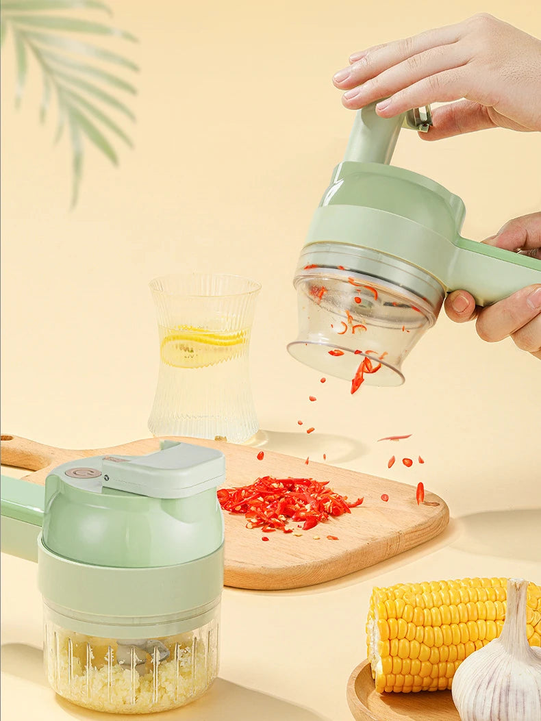 5-in-1 Electric Vegetable Cutter, Portable and Rechargeable