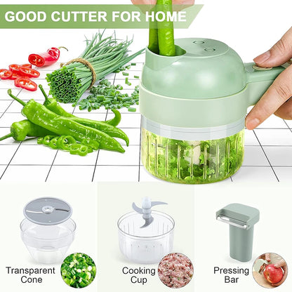 5-in-1 Electric Vegetable Cutter, Portable and Rechargeable