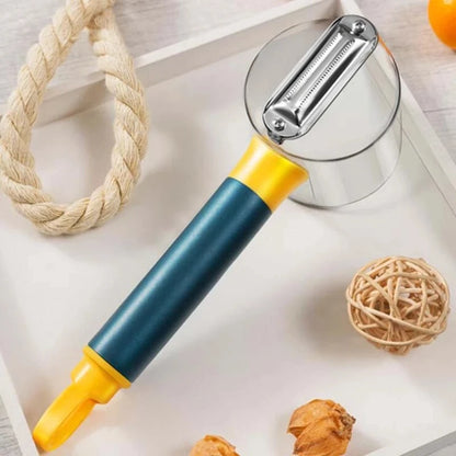 Peeler with Container Stainless Steel Multifunctional Fruit Cutting with Storage Box for Vegetable Potato Home Use